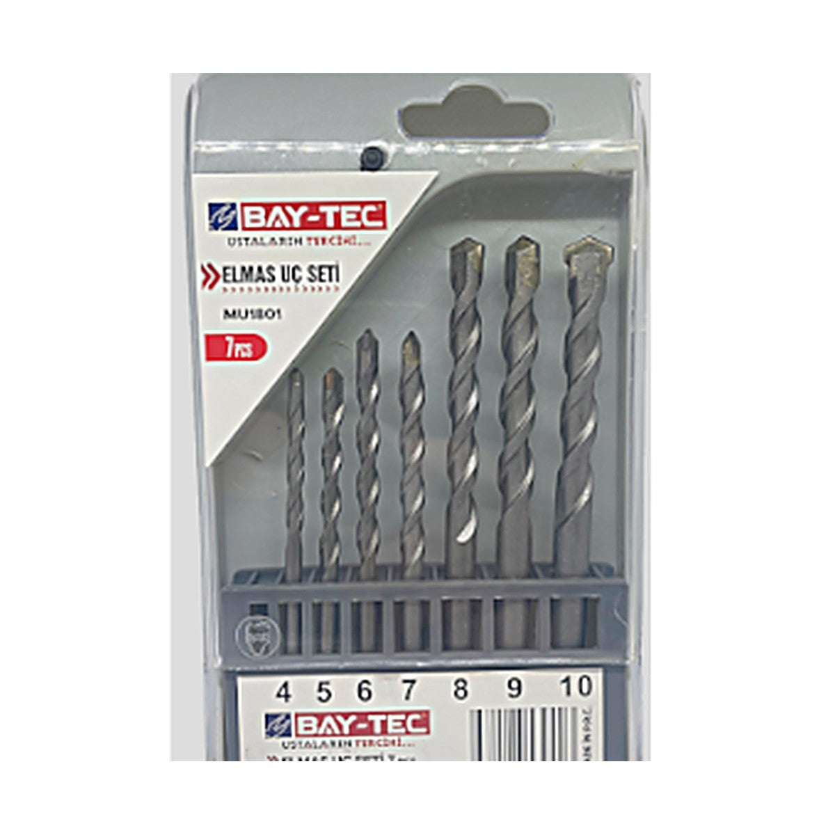 Bay-Tec Diamant-Bohrerset mit 7 Bohrern von 4 bis 10 mm